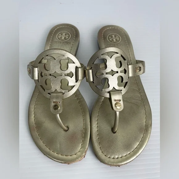 Tory Burch Miller Sandals Gold Women’s Size 6.5 - Picture 7 of 12